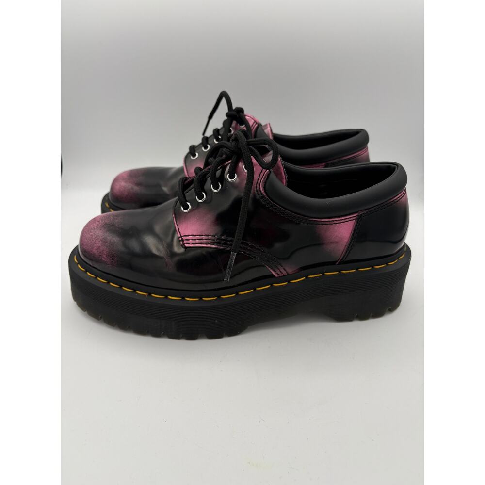 Women’s Dr. Martens Size 10 Black & Pink Oxford Platforms - Picture 3 of 6